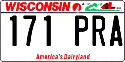 WI license plate 171PRA