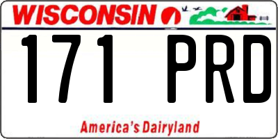 WI license plate 171PRD