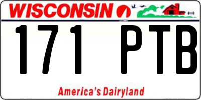 WI license plate 171PTB