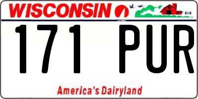 WI license plate 171PUR