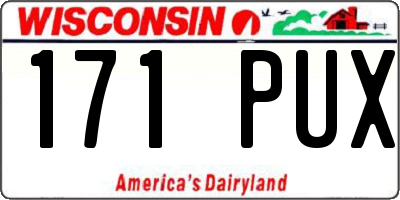 WI license plate 171PUX