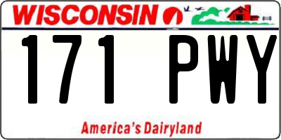 WI license plate 171PWY
