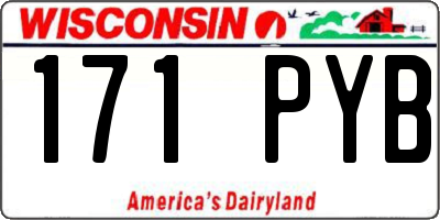 WI license plate 171PYB