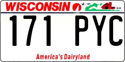 WI license plate 171PYC