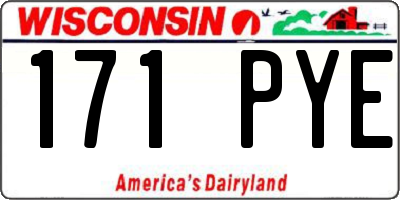 WI license plate 171PYE