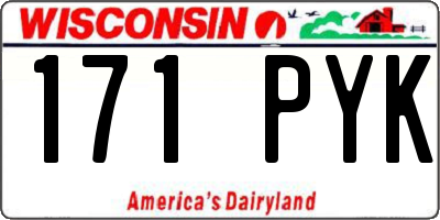 WI license plate 171PYK