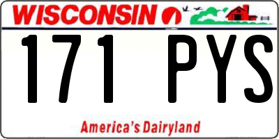 WI license plate 171PYS