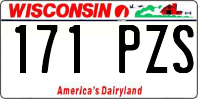 WI license plate 171PZS