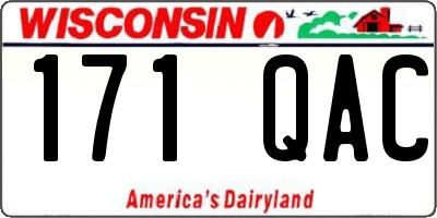 WI license plate 171QAC