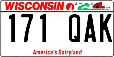 WI license plate 171QAK