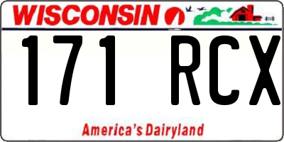 WI license plate 171RCX