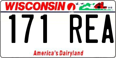 WI license plate 171REA