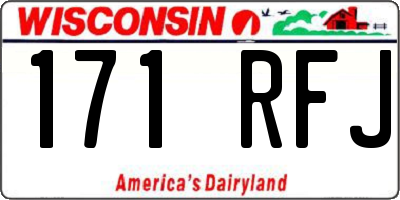 WI license plate 171RFJ