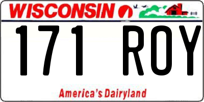 WI license plate 171ROY