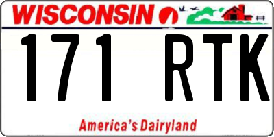 WI license plate 171RTK