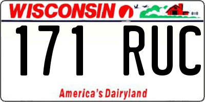 WI license plate 171RUC