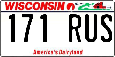 WI license plate 171RUS