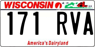 WI license plate 171RVA