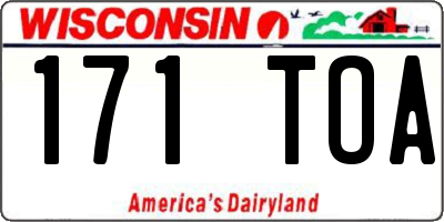 WI license plate 171TOA