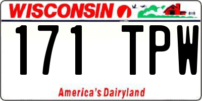 WI license plate 171TPW