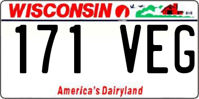 WI license plate 171VEG