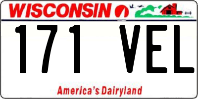 WI license plate 171VEL