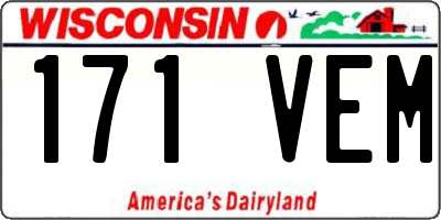 WI license plate 171VEM
