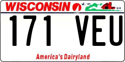 WI license plate 171VEU