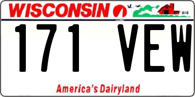 WI license plate 171VEW