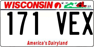 WI license plate 171VEX