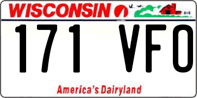 WI license plate 171VFO