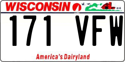 WI license plate 171VFW