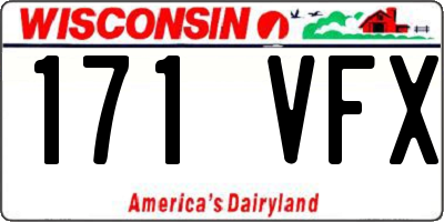 WI license plate 171VFX