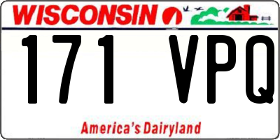 WI license plate 171VPQ
