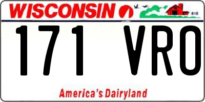WI license plate 171VRO