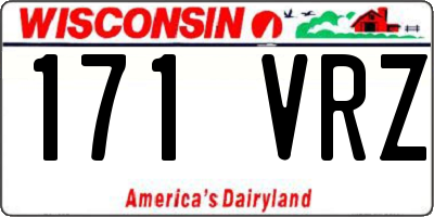 WI license plate 171VRZ
