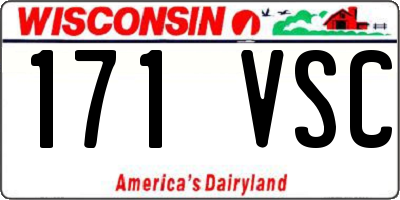 WI license plate 171VSC