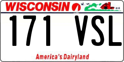WI license plate 171VSL