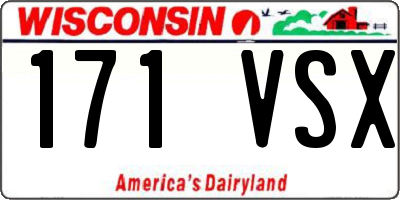 WI license plate 171VSX