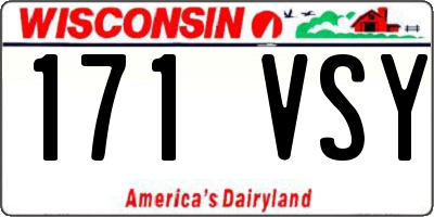 WI license plate 171VSY