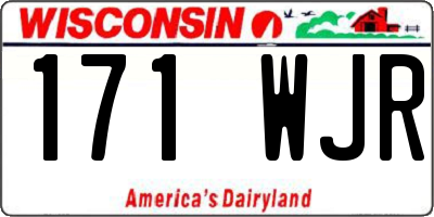 WI license plate 171WJR