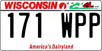 WI license plate 171WPP