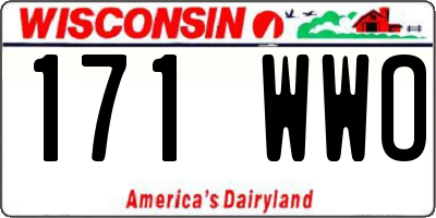WI license plate 171WWO