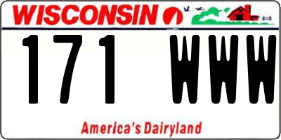 WI license plate 171WWW