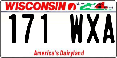 WI license plate 171WXA