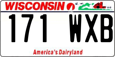 WI license plate 171WXB