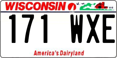 WI license plate 171WXE