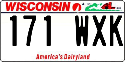 WI license plate 171WXK