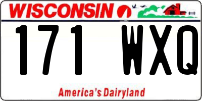 WI license plate 171WXQ
