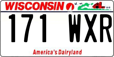 WI license plate 171WXR